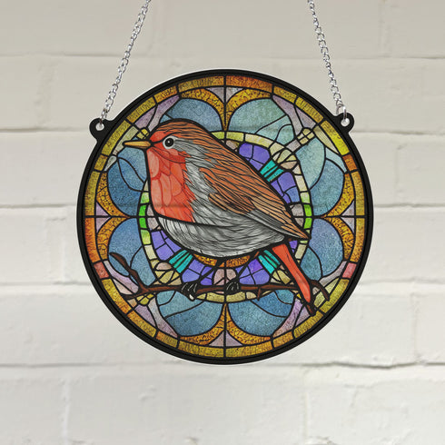 Robin Stained Glass Effect Suncatcher
